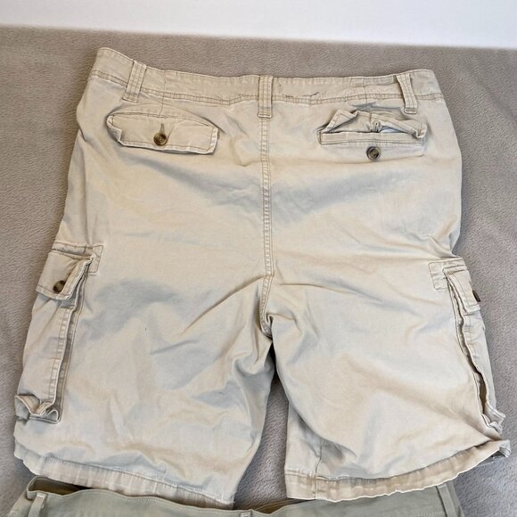 Saddlebred Mens Shorts Bundle 38W Cargo & Flat Front Beige Cotton Blend - Picture 12 of 13